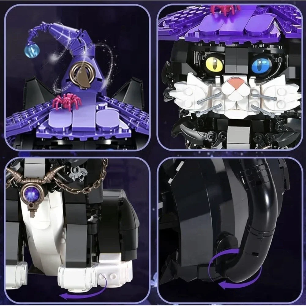Magic Cat Building Blocks for Adult, Collectible Cat Model Set